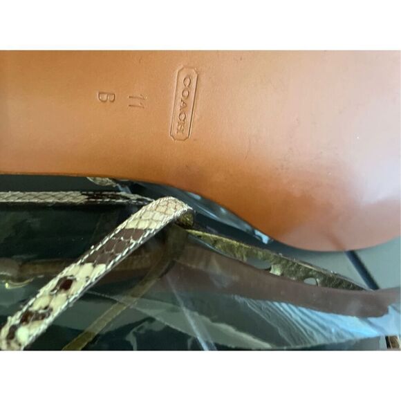 NWT Coach Sieannah Snake Print Leather Thong sandals 11B - Picture 7 of 11